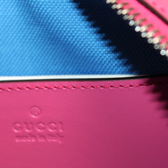 NWT Gucci Shoulder Bag GG Tennis Handbag Mini Pink Blue Top Handle Duffle 725292 - Picture 11 of 13